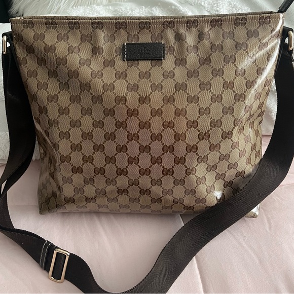 Gucci GG Monogram Crystal Coated Large Messenger Bag - Picture 1 of 11